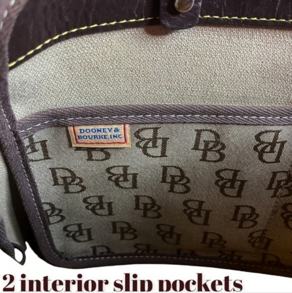 Dooney & Bourke Signature Satchel Leather Zip Closure Tassel Bag EUC - Picture 4 of 6